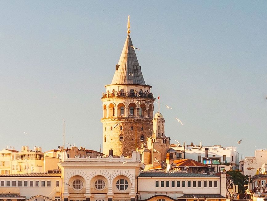 Exterior view of Galata Tower near CVK Hotels